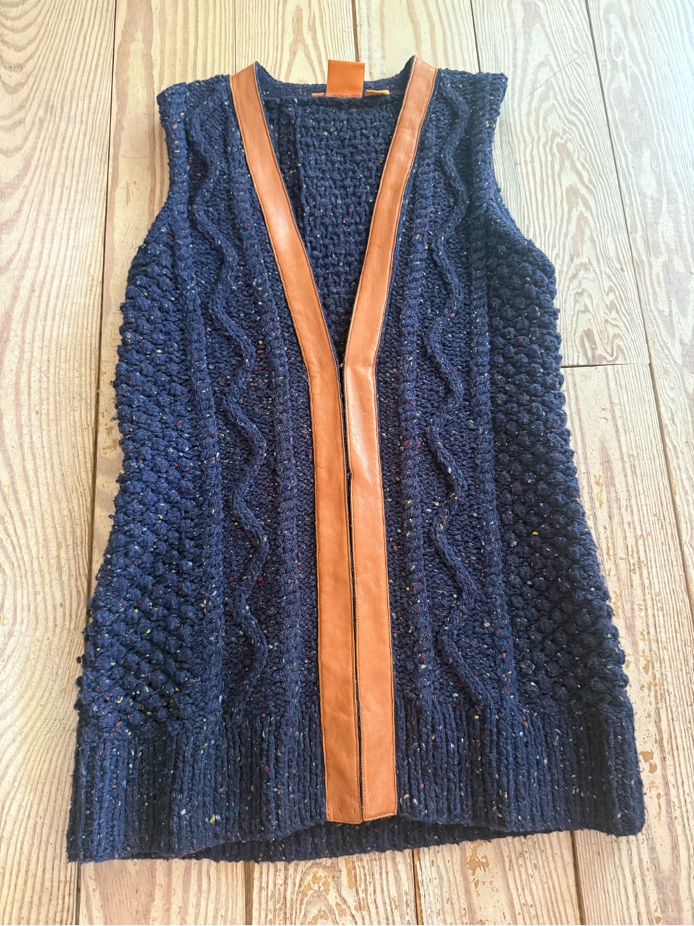 Tory Burch Merino Wool Cable Knit Vest size s